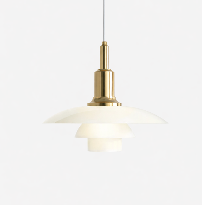 Brass Pendant with Opal Shade Two